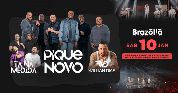 Pique Novo no Brazólia – O Grupo que marcou gerações em um show histórico! 10.01Brazolia Cozinha E Bar – Brasília, DFSábado, 10 de Jan às 19:00