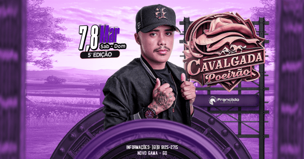 Cavalgada Poeirão 2026Rancho do João Paulin – Novo Gama, GODomingo, 08 de Mar às 13:00